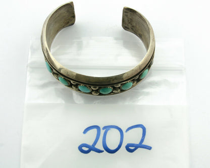 Navajo Bracelet .925 Silver Southwest Turquoise Cuff Artist Native C.80's