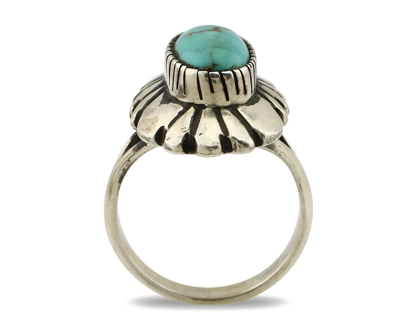 Navajo Ring .925 Silver Arizona Turquoise Signed M Montoya C.80's