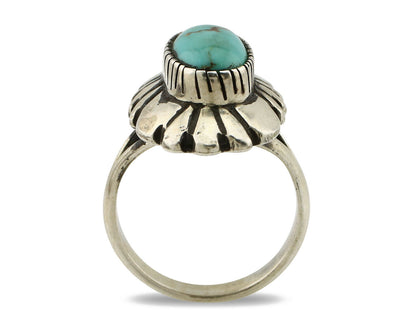 Navajo Ring .925 Silver Arizona Turquoise Signed M Montoya C.80's