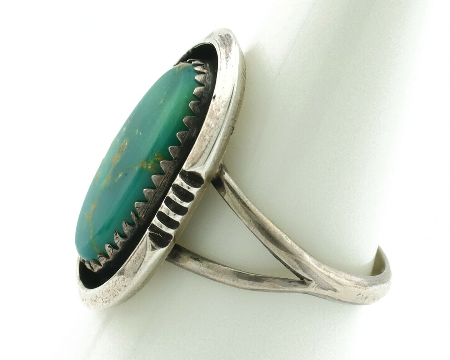 Navajo Ring .925 Silver Blue Turquoise Native American Artist Handmade C.80's