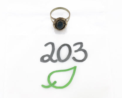 Navajo Ring 925 Silver Natural Black Spiderweb Turquoise Native Artist C.80's