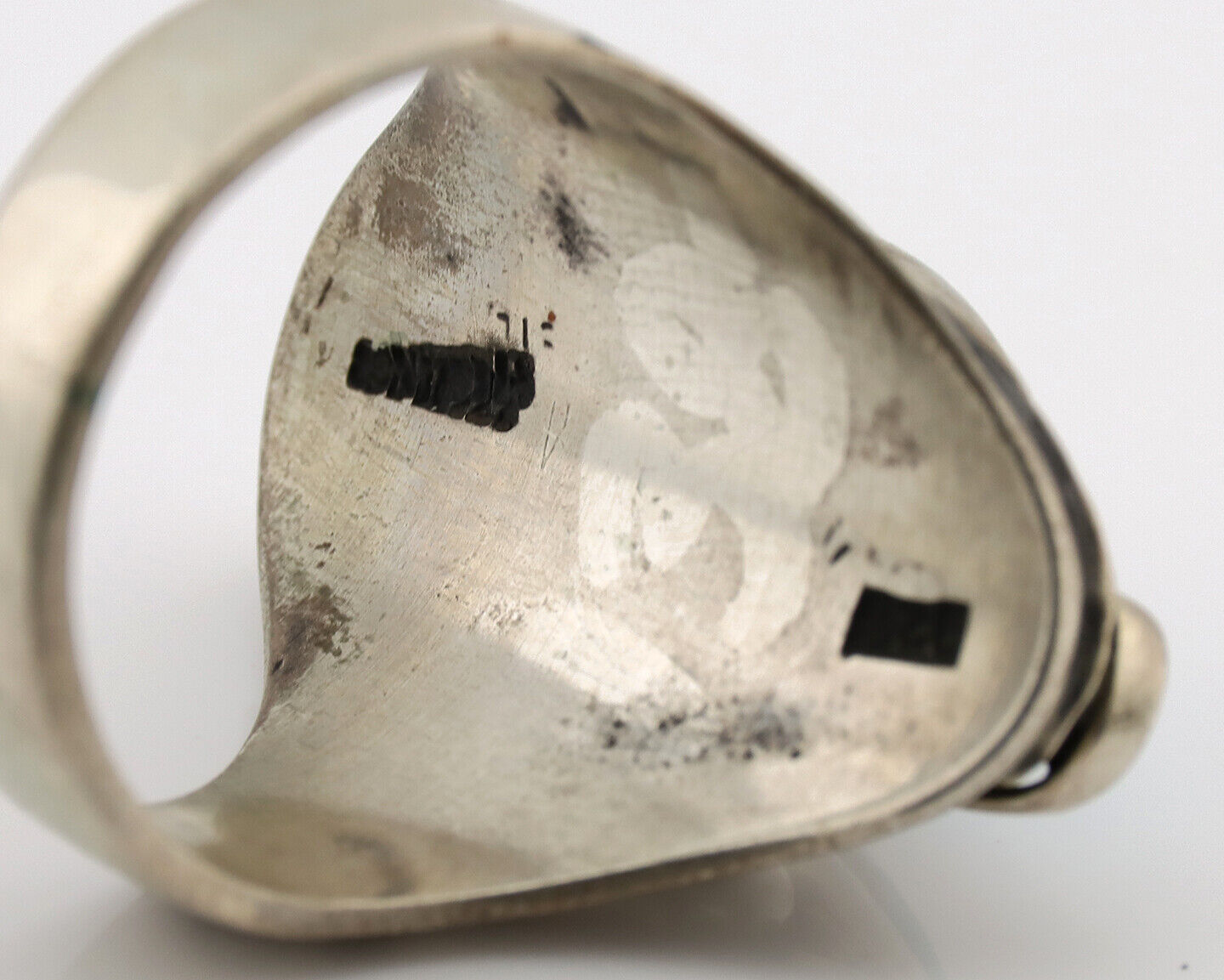 Navajo Ring .925 Silver Natural Blue Turquoise Native American Artist C.1980s