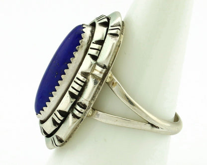 Navajo Handmade Ring 925 Silver Natural Lapis Lazuli Artist Signed RMJ C.80's