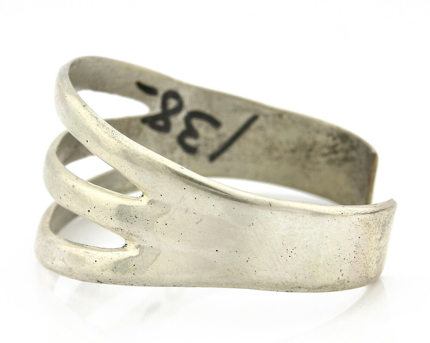 Navajo Sand Cast Bracelet .925 Silver Solid Artist Native American C.80's