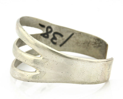 Navajo Sand Cast Bracelet .925 Silver Solid Artist Native American C.80's