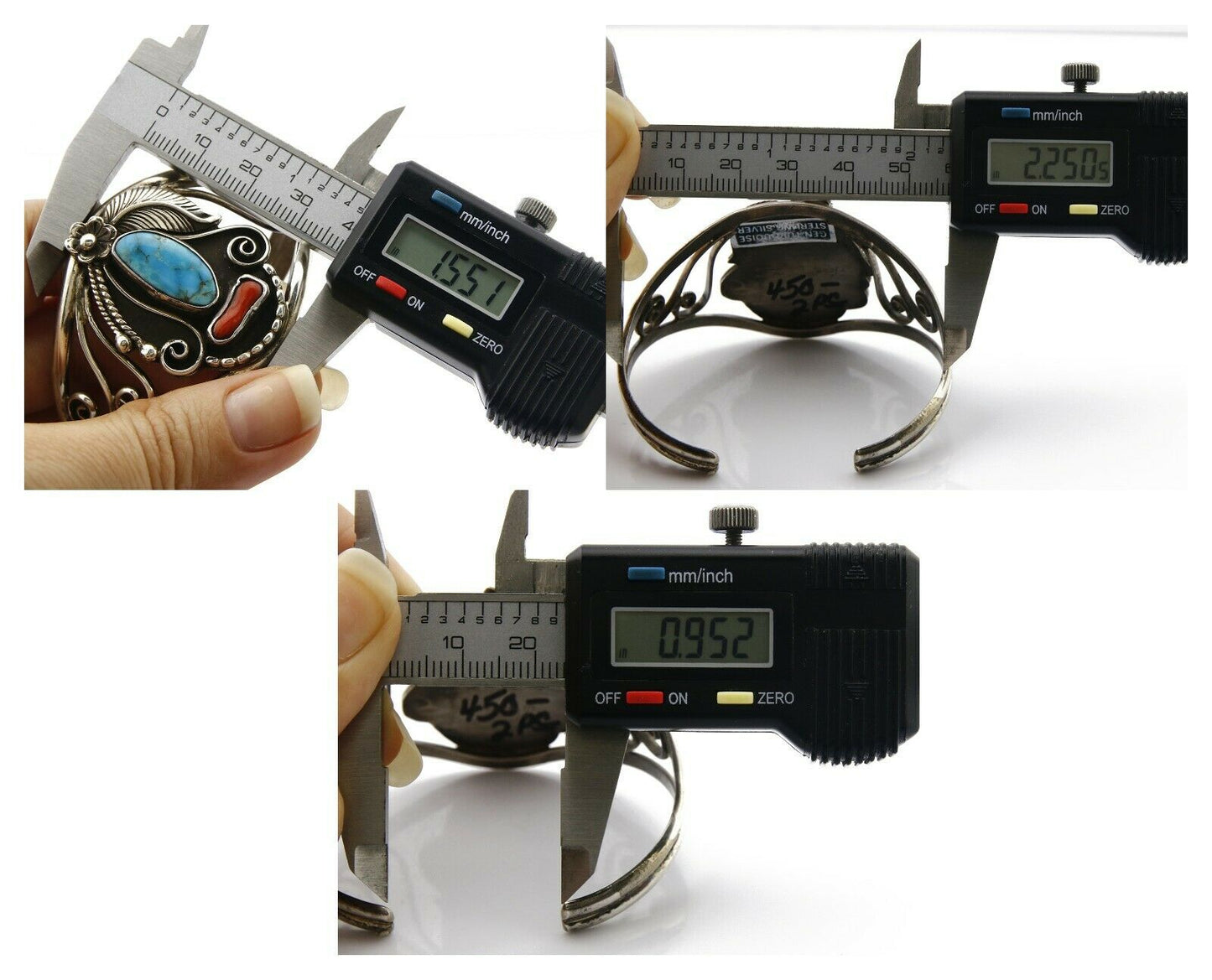 Women's Navajo Bracelet .925 Silver Color & Turquoise Signed D & J Clark C.70's