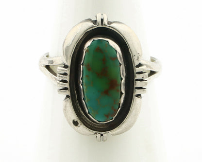 Navajo Ring .925 Silver Kingman Turquoise Handmade Native American Artist C.80's