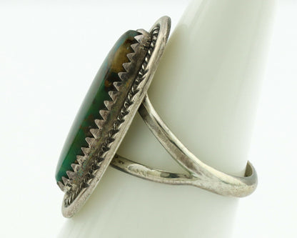 Navajo Ring .925 Silver Nevada Turquoise Signed M Begay C.1980's