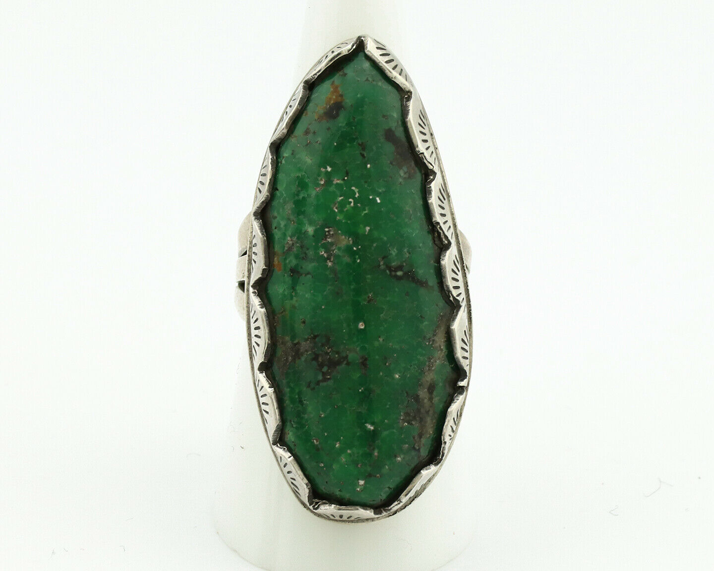 Navajo Ring .925 Silver Colorado Slab Turquoise Native American Artist C.1980's