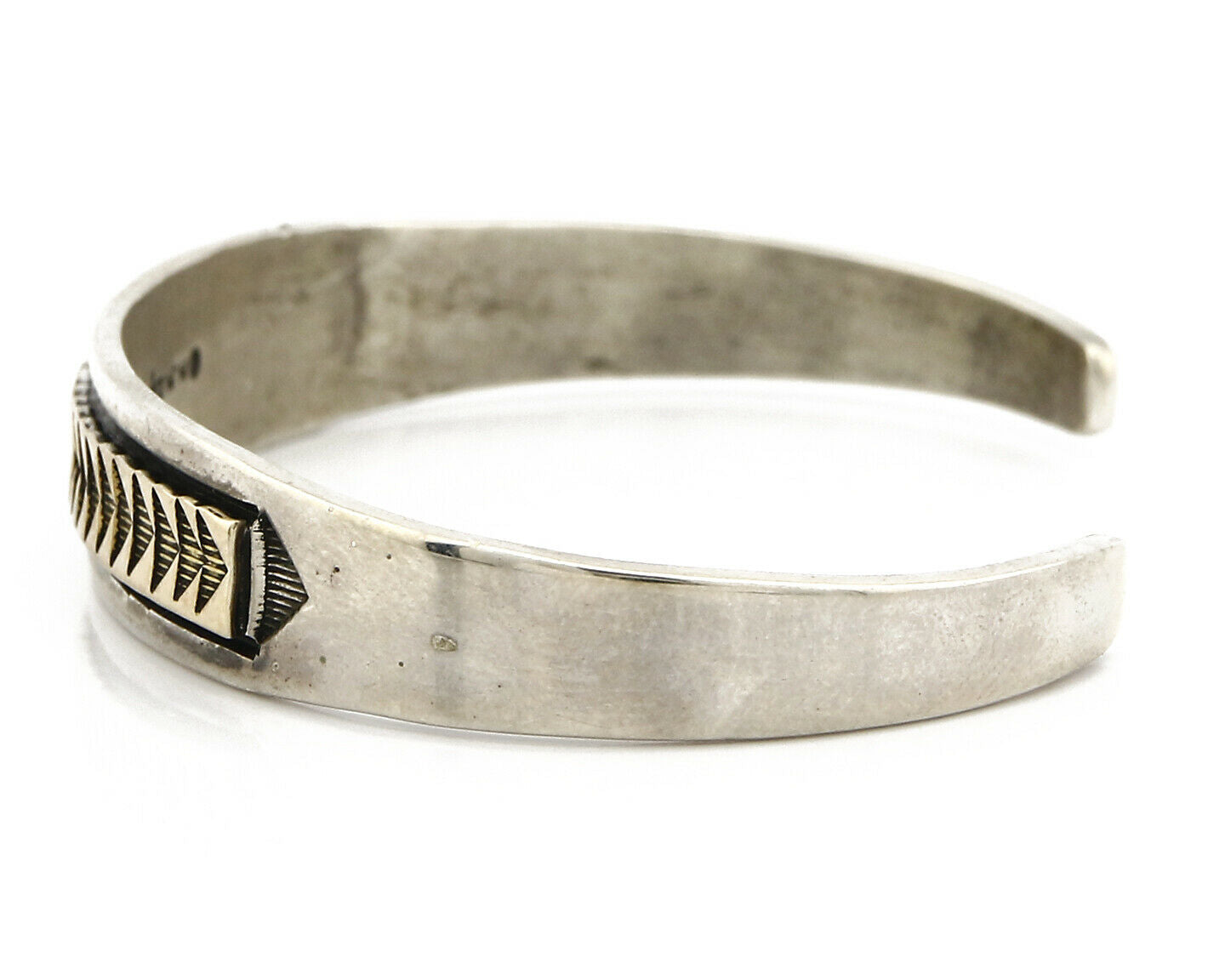 Navajo Bracelet .925 Silver & 14k Solid Gold MM Rogers and LLK Cuff C.80's