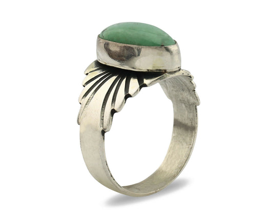 Navajo Ring .925 Silver Blue Green Arizona Turquoise Artist Signed Apache C.80's
