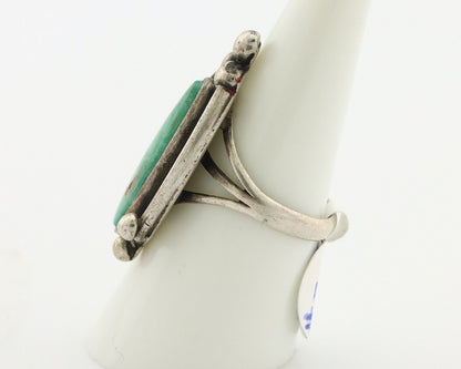 Navajo Ring .925 Silver Blue Gem Turquoise Artist Signed C.80's