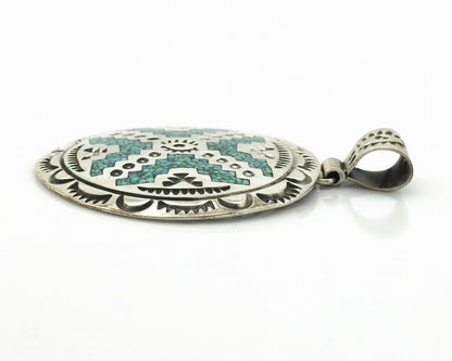 Navajo Necklace .925 Silver Kingman Turquoise Stanley Bain C.80's