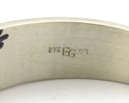 Navajo Bracelet .925 Silver SOLID 14k Yellow Gold Signed MM Rogers & EG C80-90s