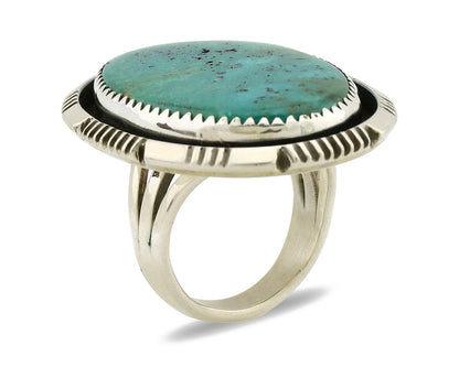 Navajo Ring 925 Silver Natural Southwest Turquoise Signed William Denetdale C80s