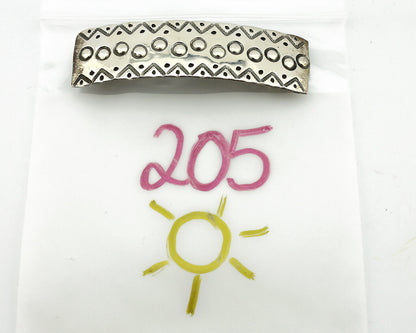Women's Navajo Hair Clip Barrette .925 Silver Hand Stamped Native Artist C.80's