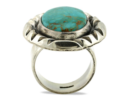 Navajo Ring 925 Silver Turquoise Mountain Artist Signed C Montoya C.80's