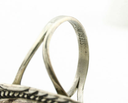 Navajo Ring .925 Silver Kingman Turquoise Native American Artist C.1980's