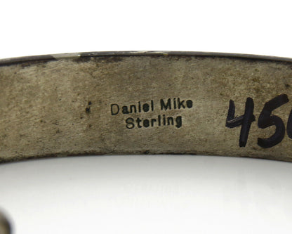 Navajo Bracelet .925 Silver Turquoise Coral Cuff Signed Daniel Mike