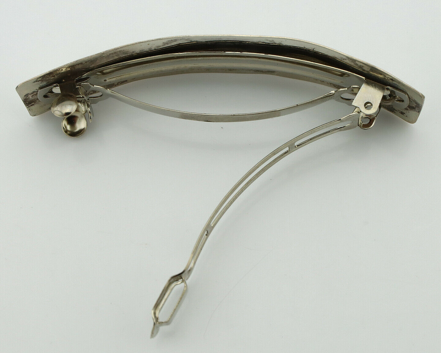 Women's Navajo Hair Clip .925 Silver Inlaid Black Onyx Native American Artist