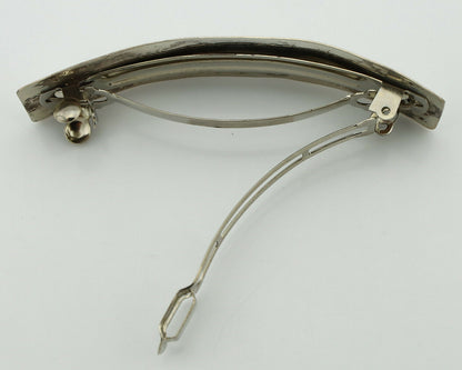 Women's Navajo Hair Clip .925 Silver Inlaid Black Onyx Native American Artist