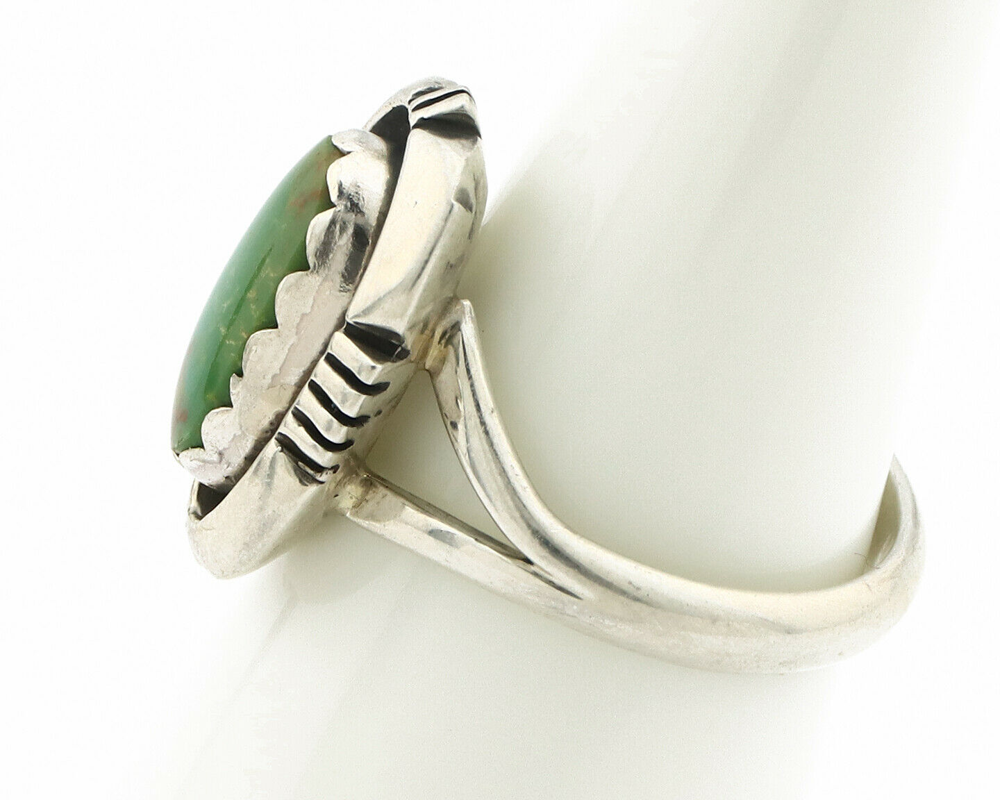 Navajo Ring .925 Silver Kingman Turquoise Handmade Native American Artist C.80's