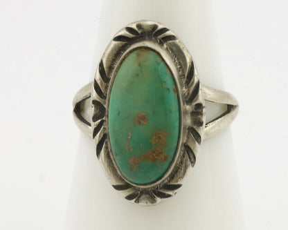 Navajo Ring .925 Silver Natural Mined Turquoise Native Artist Signed C.80's