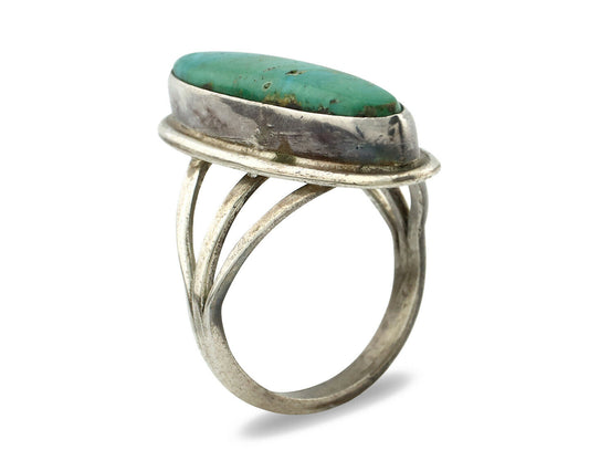 Navajo Ring .925 Silver Blue Green Southwest Turquoise Native Artist C.80's