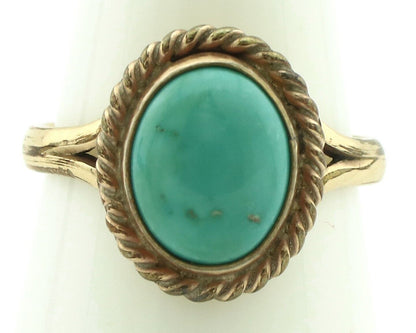 Navajo Ring .925 Silver Royston Turquoise Native American Artist C.80's
