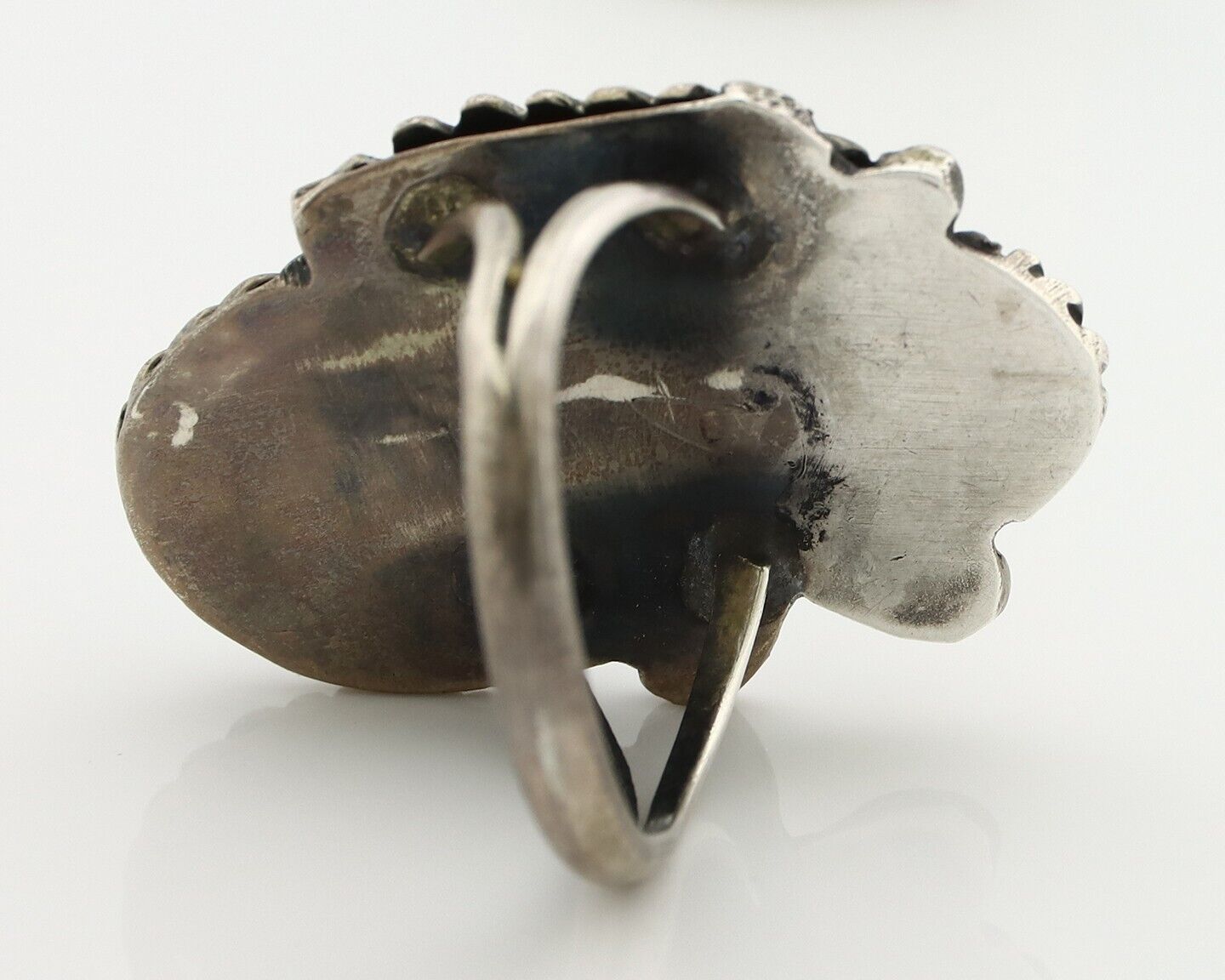 Navajo Handmade Ring 925 Silver Turquiose & Coral Native American Artist C.80's