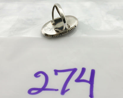 Navajo Ring .925 Silver Royston Turquoise Native American Artist Handmade C.80's