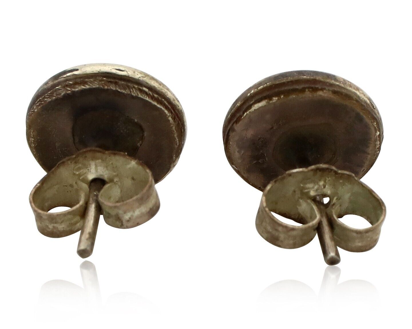 Zuni Earrings 925 Silver Natural Kingman Turquoise Native American Artist C.80's