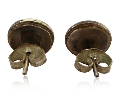 Zuni Earrings 925 Silver Natural Kingman Turquoise Native American Artist C.80's