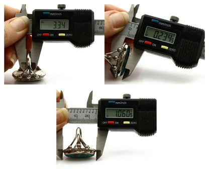 Navajo Ring .925 Silver Blue Southwest Turquoise Native American Artist C80s