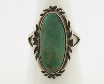 Navajo Ring .925 Silver Natural Mined Turquoise Native Artist Signed C.80's