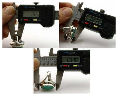 Navajo Ring .925 Silver Natural Mined Turquoise Artist Signed Gecko C.80's