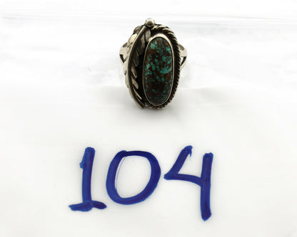 Navajo Ring .925 Silver Arizona Turquoise Signed Apache Manufacturing C80s