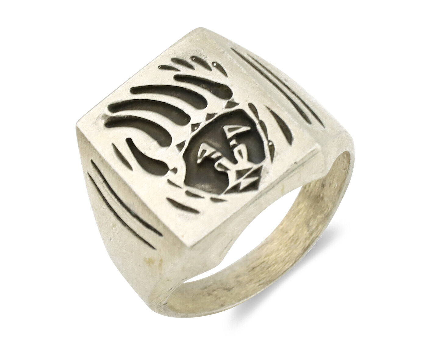 Navajo Bagger Paw Ring .925 Silver Handmade Native American Artist C.1980's