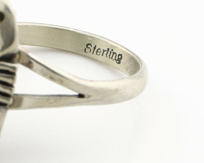 Navajo Ring .925 Silver Kingman Turquoise Handmade Native American Artist C.80's