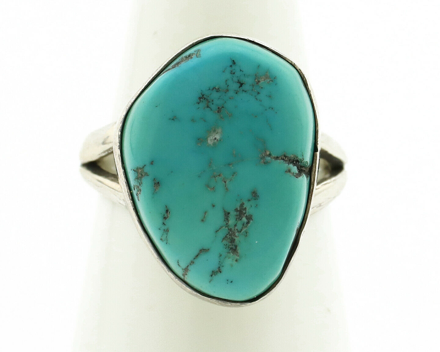 Navajo Ring .925 Silver Blue Turquoise Native American Artist C.80's