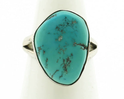 Navajo Ring .925 Silver Blue Turquoise Native American Artist C.80's