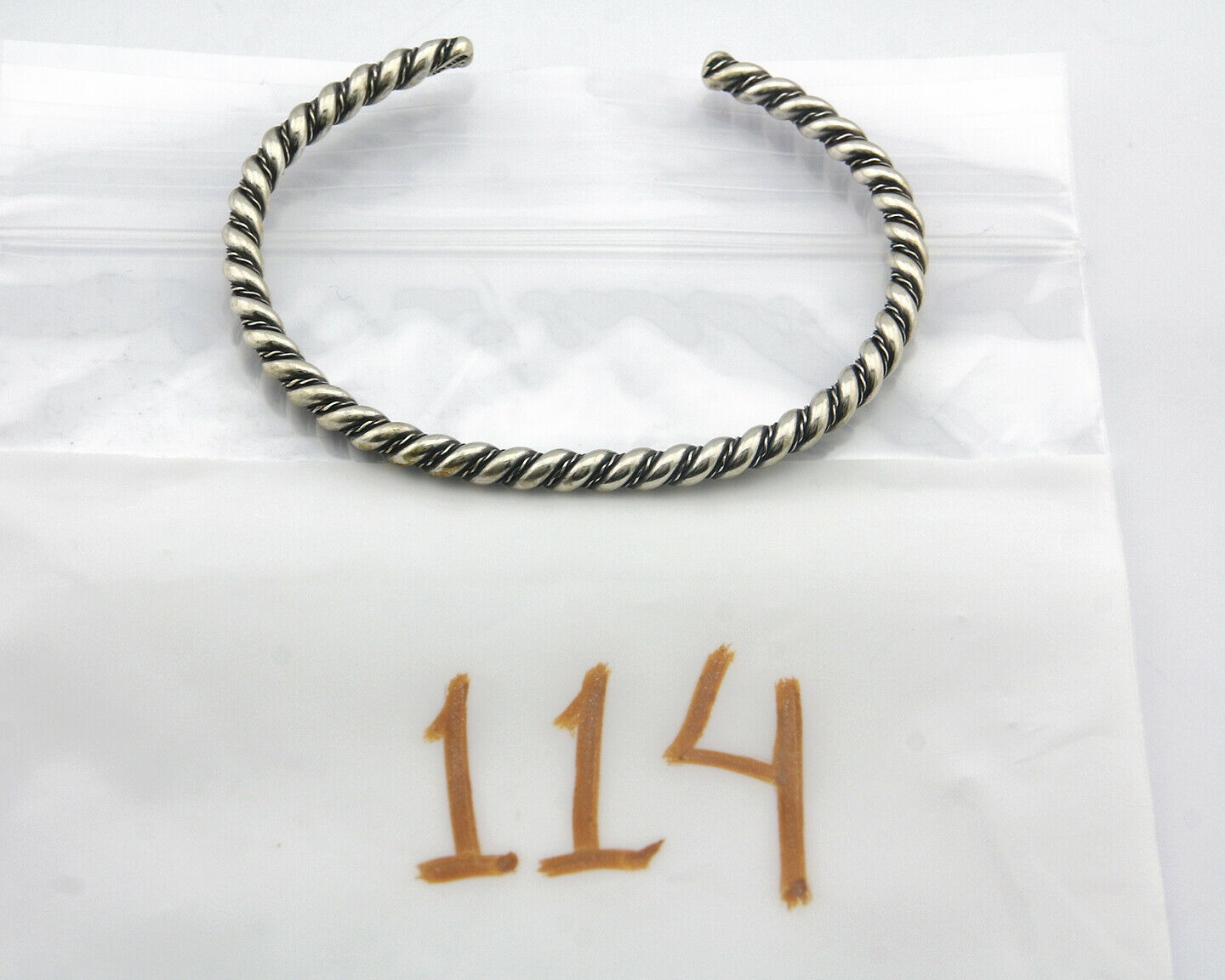 Navajo Bracelet .925 SOLID Silver Handmade Artist Tahe Circa Late 1980's