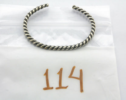 Navajo Bracelet .925 SOLID Silver Handmade Artist Tahe Circa Late 1980's
