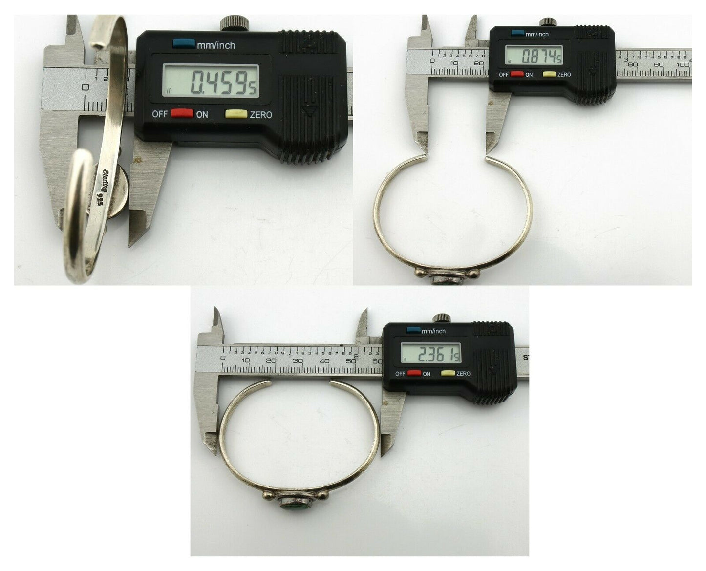 Navajo Bracelet .925 Silver Royston Turquoise Native American Artist C.90's