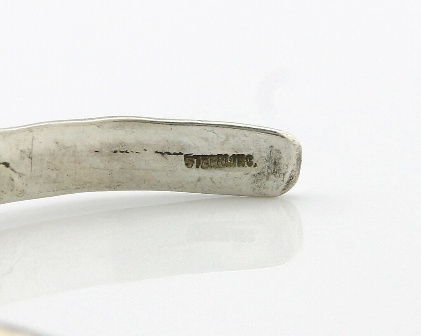 Navajo Bracelet .925 Silver Hand Stamped Arrow Head Artist Signed Montoya C.80's