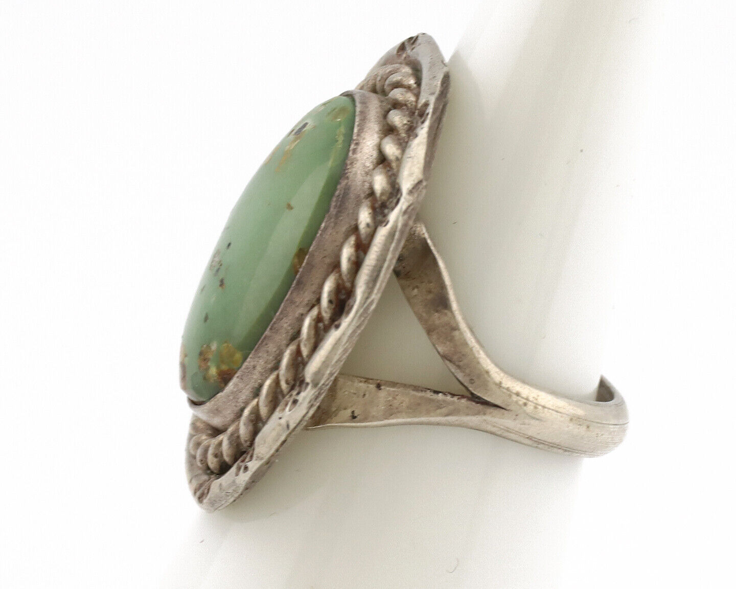 Navajo Ring .925 Silver Green Turquoise Native Artist C.80's