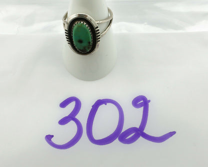 Navajo Ring .925 Silver Green Turquoise Native American Artist Handmade C.80's