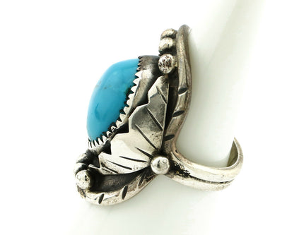 Navajo Ring .925 Silver Blue Southwest Turquoise Native American Artist C.80's