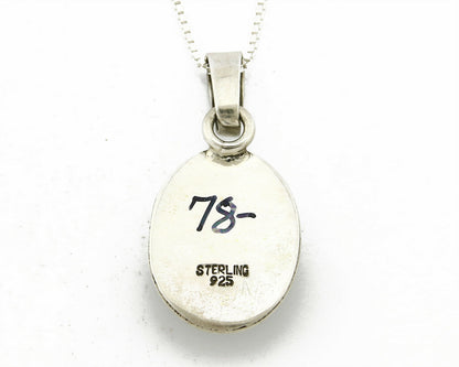 C.80-90's Navajo Handmade .925 SOLID Silver Natural Mined Malachite Necklace