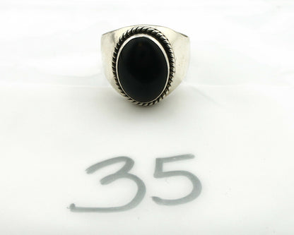 Navajo Ring .925 Silver Handmade Black Onyx Native American Artist C.80's